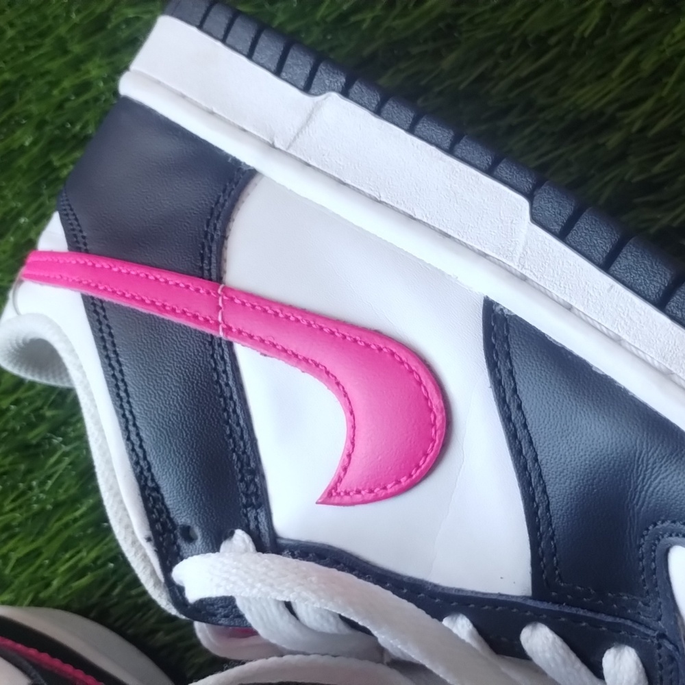 Nike Dunk Low Dark Obsidian Blue White & Fierce Pink W8 Y6.5 - Picture 5 of 16
